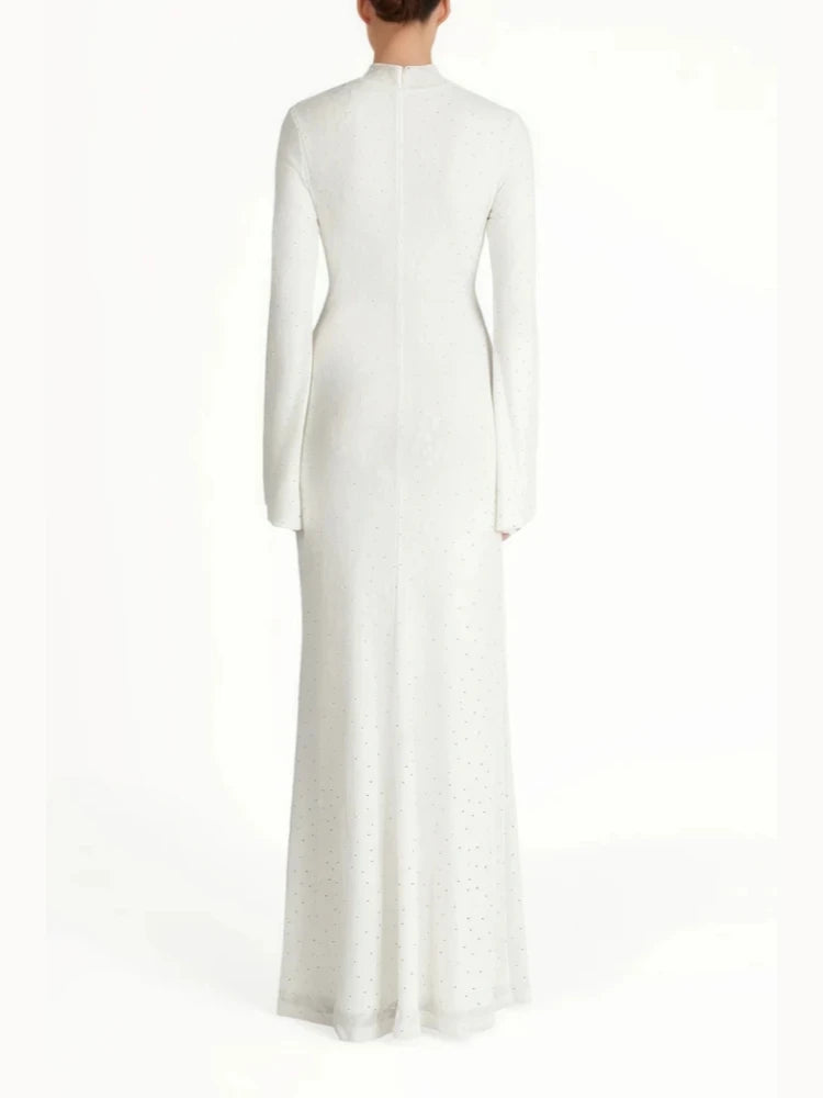 White long-sleeve dress on a white background