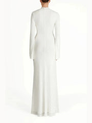 White long-sleeve dress on a white background