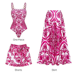 One-Piece Swimsuit and Maxi Skirt Set