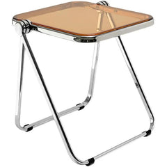 Transparent Folding Metal Corner Table Square Side Table