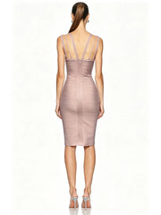 Strappy Neck Midi Bandage Dress