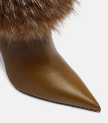 Fur Knee High Stiletto Boots