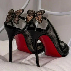 Lace Butterfly Stiletto Heels