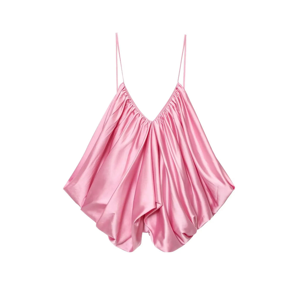 Pink satin camisole 
