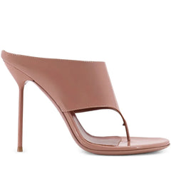 Patent Thong Heeled Mules
