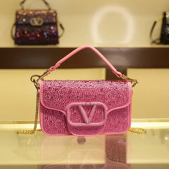 Diamond Studded Small Square Bag