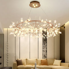 LED Chandelier Rose Gold/Black Brushed Light Fixtures