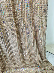 Sleeveless Beaded Sequin Floor Length Gown