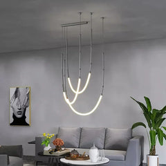 Modern  Art Line Led Pendant Hanging Lamp Ceiling Light Fixture. Golden Atelier 4