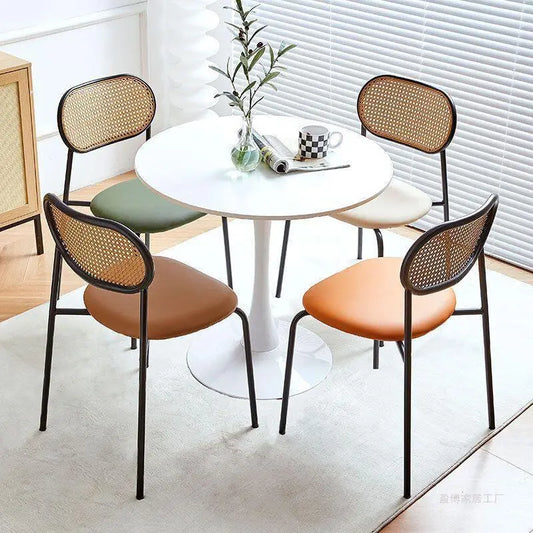 Minimalist Kitchen Rattan Metal Dinning Chair