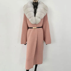 women’s oversized fur collar coat winter