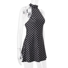 Polka Dot Halter Neck Mini Dress