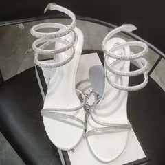 Crystal Spiral High Heel Sandals