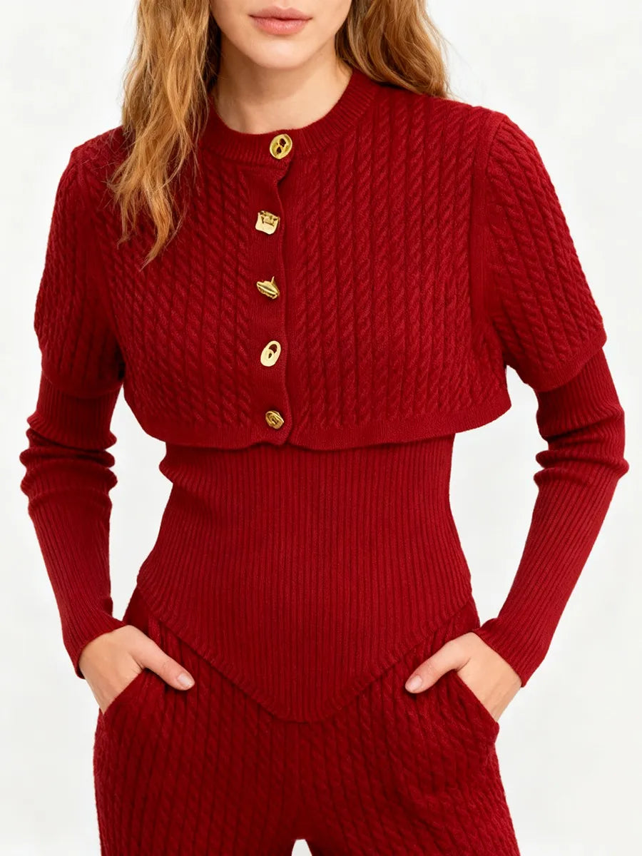 Modern knit top with clean lines and a refined fitted shape