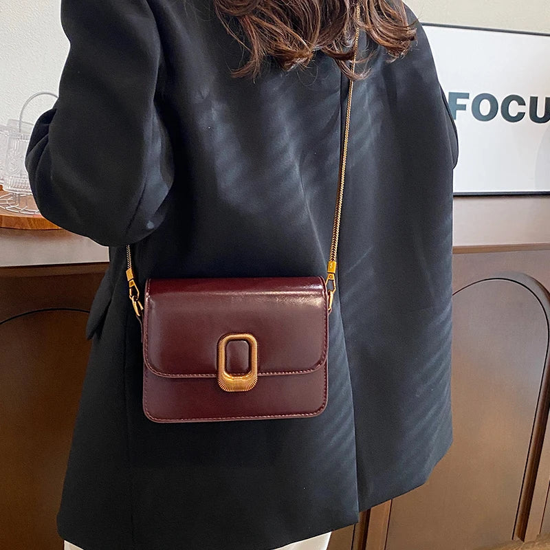 Mini PU Leather Flap Crossbody Bag