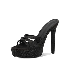Platform Rhinestone Stiletto Heels