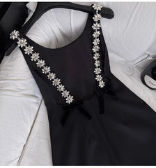 Embellished Strap A-Line Mini Dress