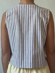 Gingham Tie Front Sleeveless Crop Top