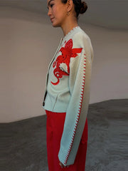 Octopus Jacquard Knit Cardigan