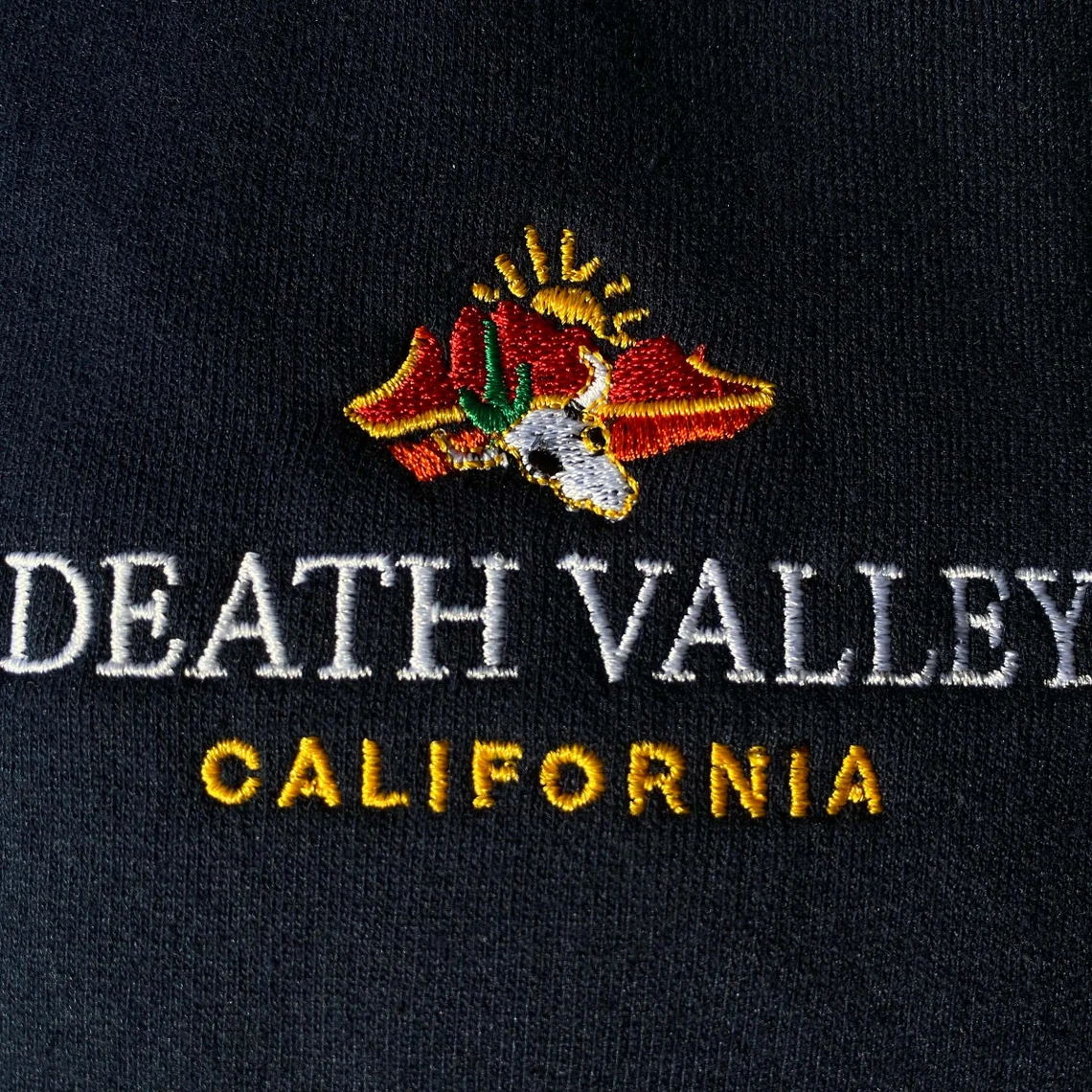 Death Valley California Embroidered Crewneck Cotton Thick Sweatshirt