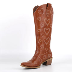 Leopard Print Square Toe Boots