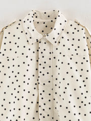 Polka Dot Turn Down Collar Jacket