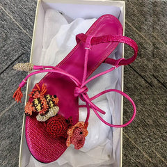 Embellished lace-up stiletto sandals in shoe box