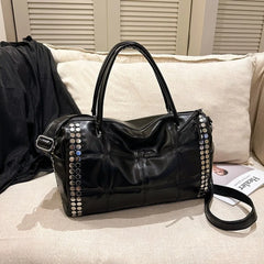 Quilted Rivet Shoulder Bag