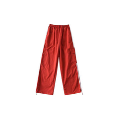 Striped Tracksuit Loose Red Joggers Sports Trouser Set