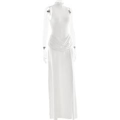 Mock Neck High Slit Maxi Dress