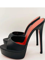 Platform Stiletto Open-Toe Mules