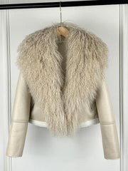 Faux Fur Collar Moto Jacket