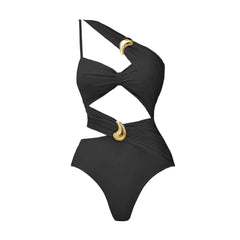 One Shoulder Swimsuit with Skirt