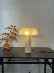 Personality Travertine Mushroom LED Table Lamp for Bedroom Décor