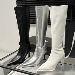 High Heels Zipper Long Stretch Modern Boots