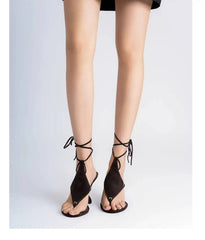 Thong Wedge Lace Up Sandal