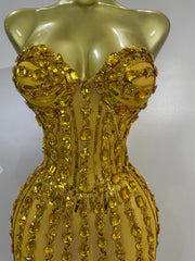 Sequin Strapless Embellished Maxi Dress