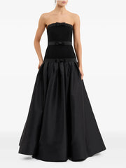 Strapless bow maxi dress