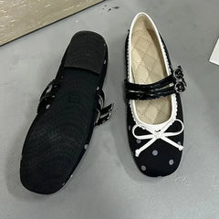 Polka Dot Bow Ballet Flats