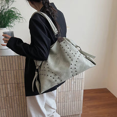 Studded PU Leather Shoulder Bag