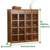 Shoe Rack Bamboo Entry Way Cabinet Storage Organizador