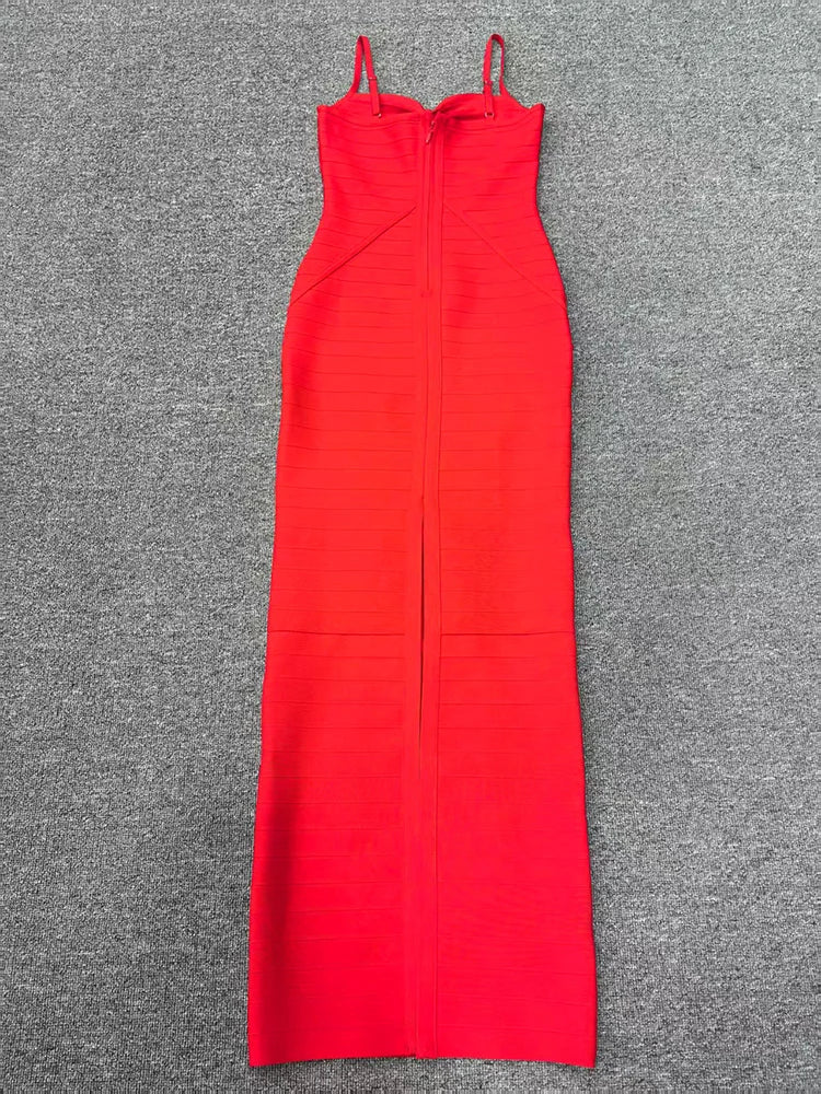 Red dress on a gray textured background
