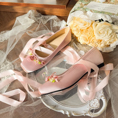 Flower Bow Decor Ballet Flats