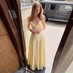 Satin Spaghetti Strap Sweetheart Maxi Dress