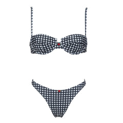Gingham Bikini and Skirt Beachwear Set