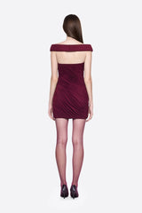 Ruched Off-Shoulder Cutout Dress