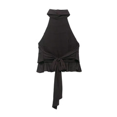 Layered Dotted Ruffle Halter Neck Top