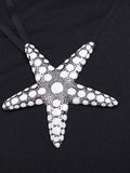 Women's Strapless Backless Diamond Starfish Mesh Mini Dress