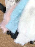  Imitation Mink Knitted Bow Cropped Soft Cardigan