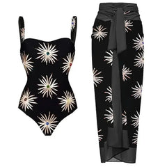 Black Sunburst Embellished Swimwear